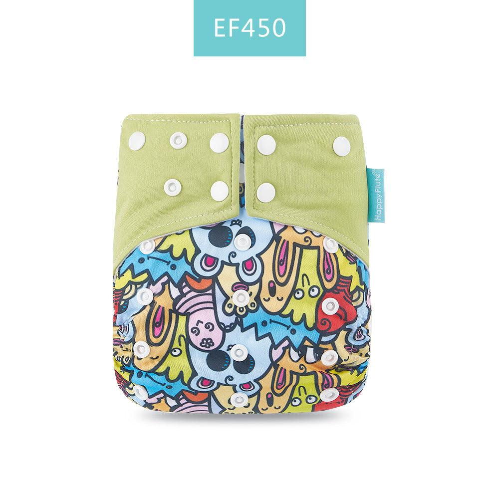 Happyflute Baby Cloth Diaper Waterproof Side Leakage Prevention Washable Diaper Pants Cloth Diaper Cloth Diaper Cover
