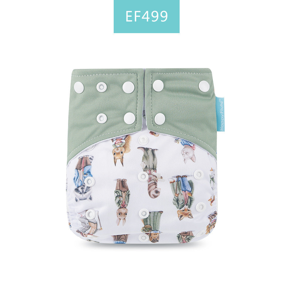 Happyflute Baby Cloth Diaper Waterproof Side Leakage Prevention Washable Diaper Pants Cloth Diaper Cloth Diaper Cover