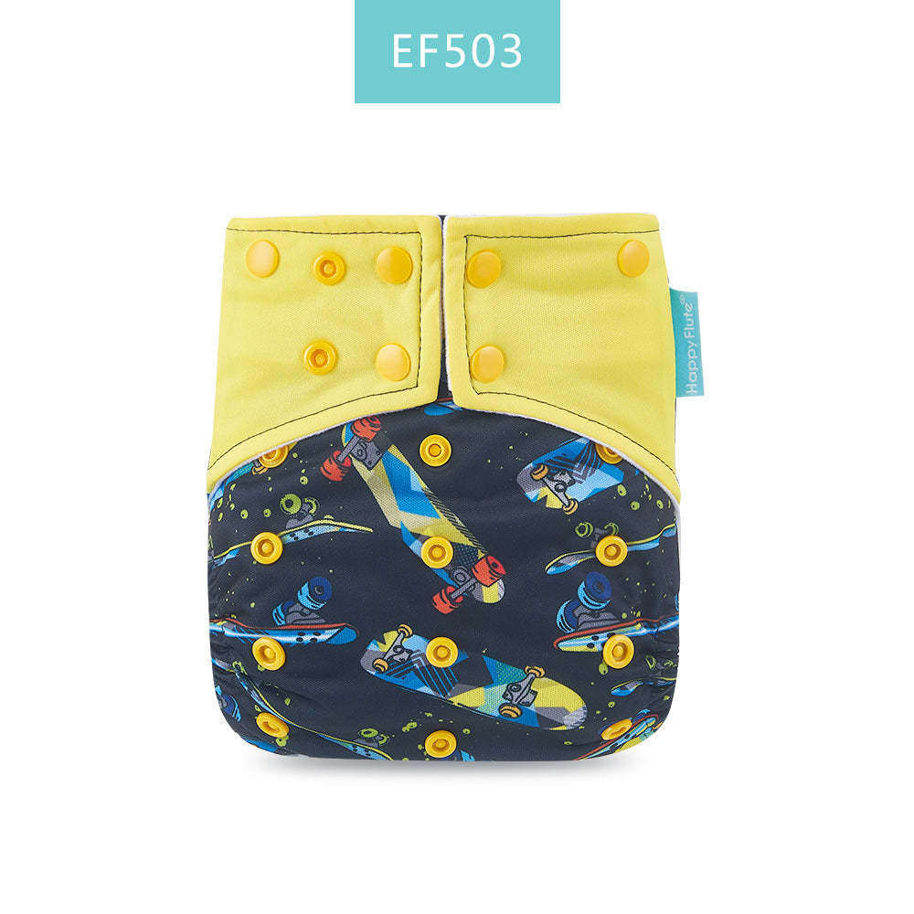 Happyflute Baby Cloth Diaper Waterproof Side Leakage Prevention Washable Diaper Pants Cloth Diaper Cloth Diaper Cover