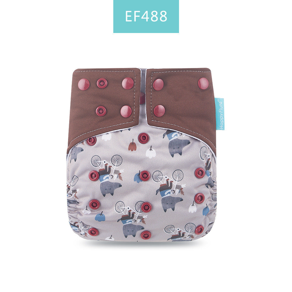 Happyflute Baby Cloth Diaper Waterproof Side Leakage Prevention Washable Diaper Pants Cloth Diaper Cloth Diaper Cover
